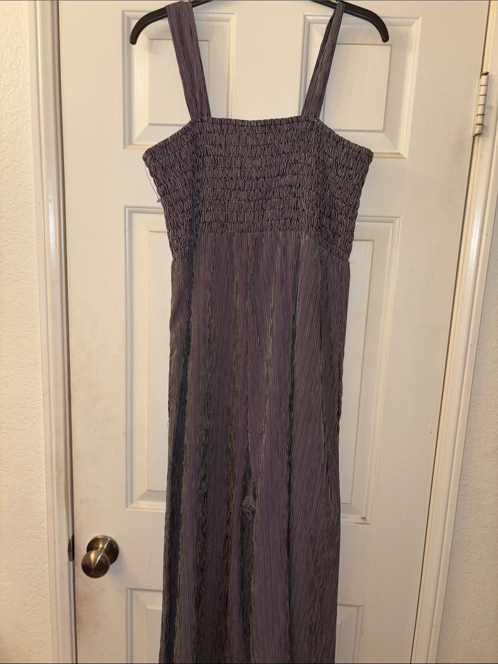 Easel Smocked black and gray jumpsuit M NWT - Picture 7 of 7